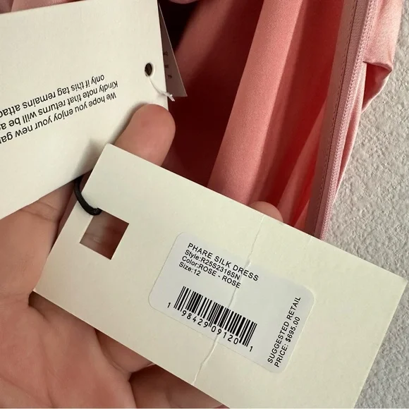 STAUD Phare Silk Dress in Rose Size: 12, NWT - Picture 14 of 16